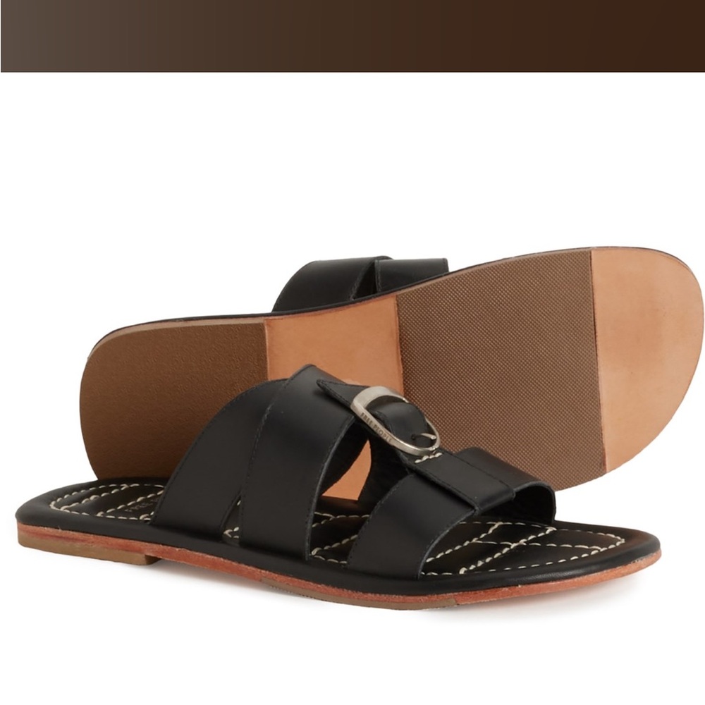 NIB- FP Sloan Buckle Flat Sandals - Leather